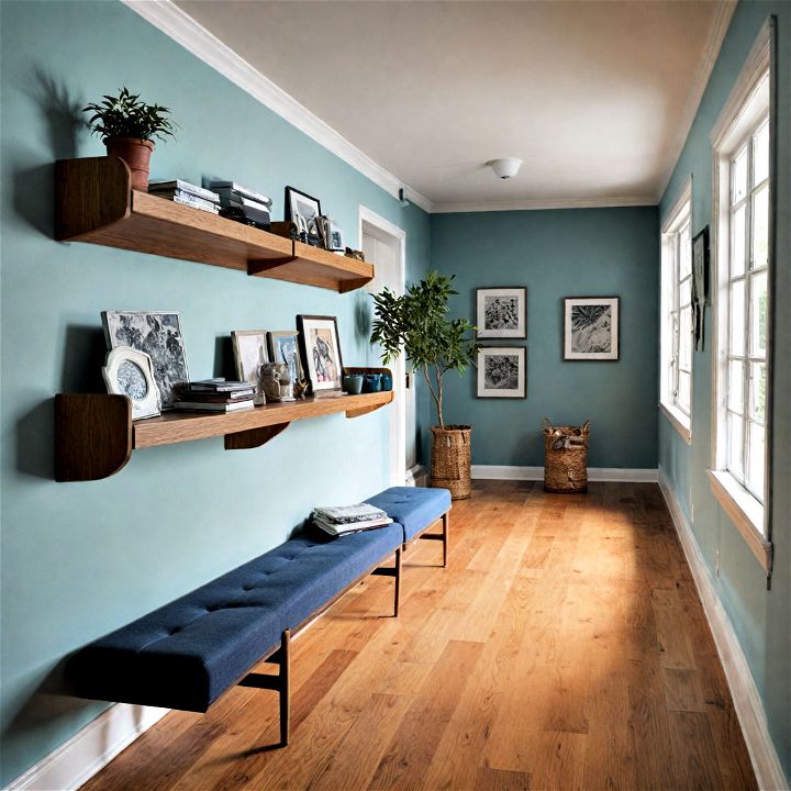 floating furniture for narrow hallway