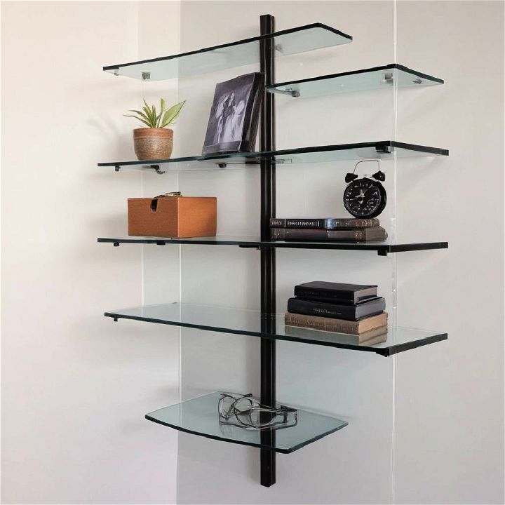floating glass office shelves