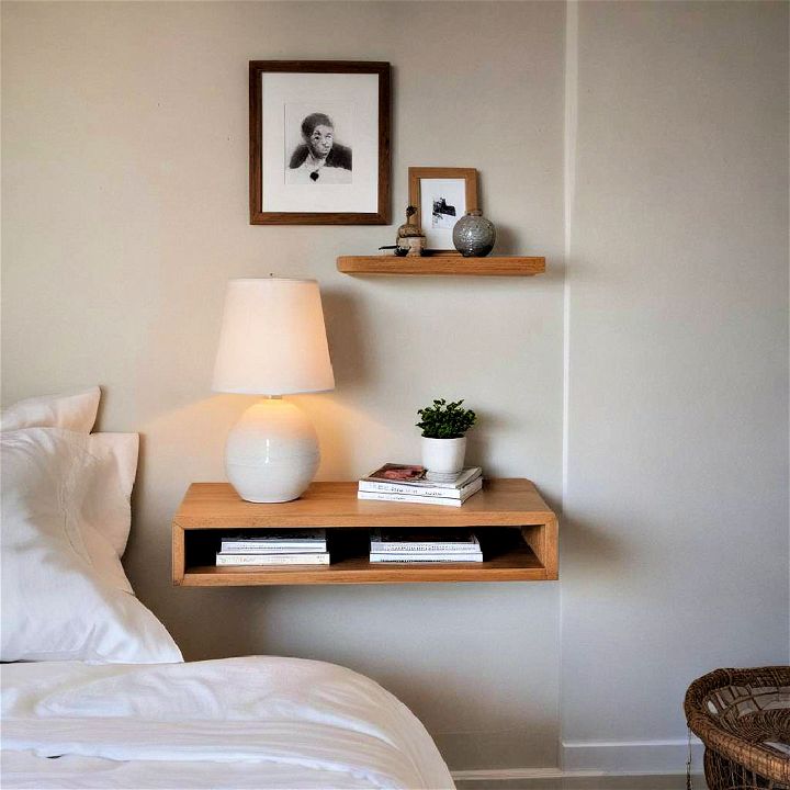 floating nightstand shelves idea