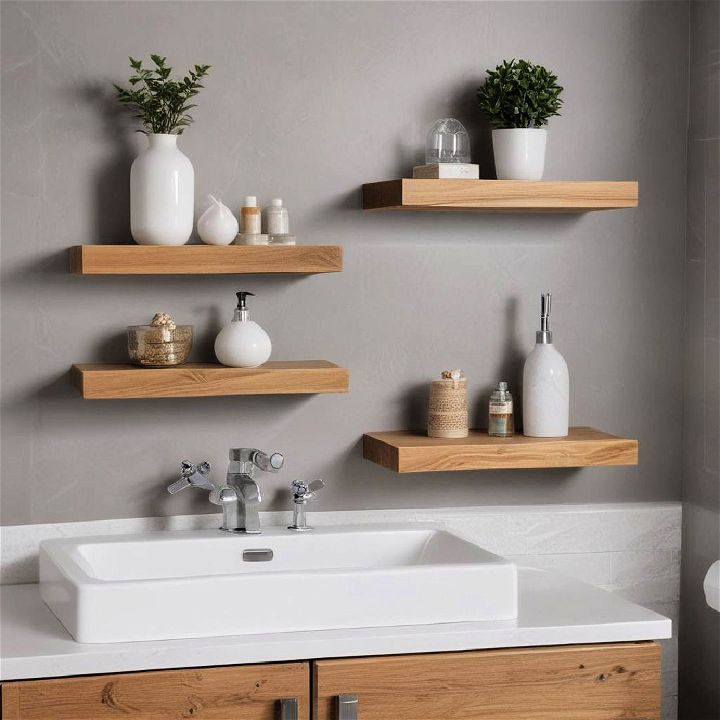 floating shelves for bathroom