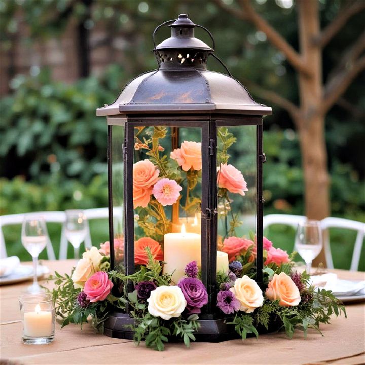 floral lantern spring centerpiece