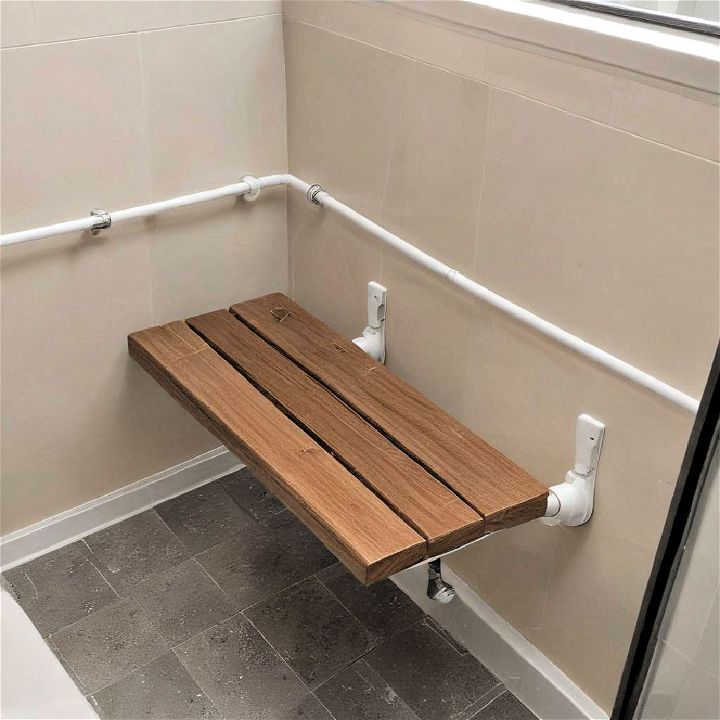 fold down shower bench