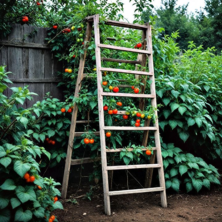 folding ladder tomato trellis