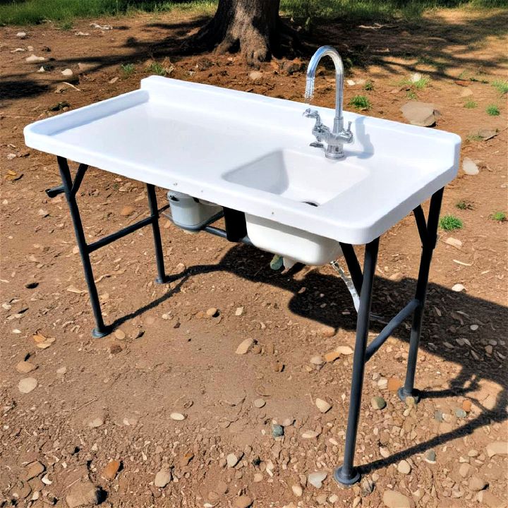 folding sinks for a picnic