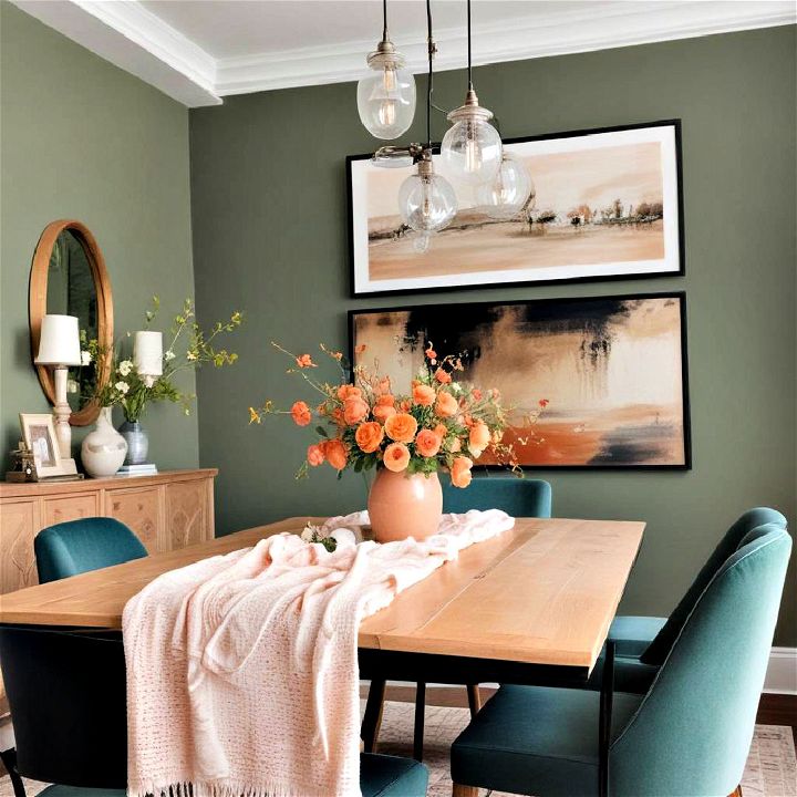 forest green dining room paint color