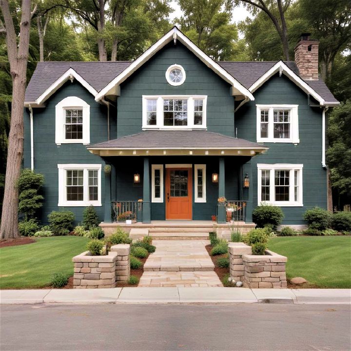 forest green exterior house paint