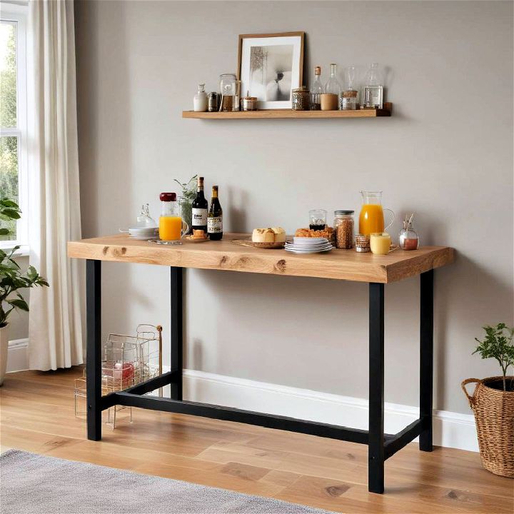 freestanding breakfast bar for small space