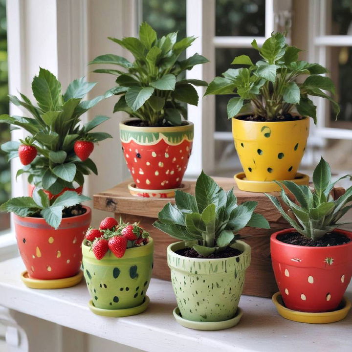 fruit themed pots