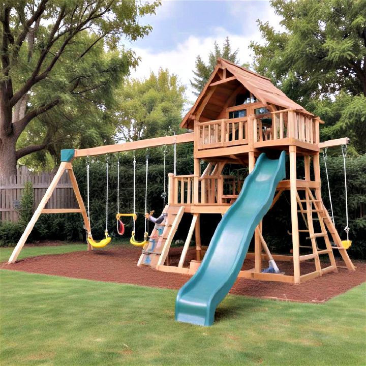 fun backyard playground swing for kids