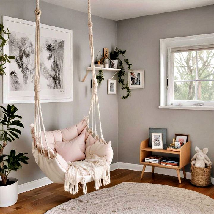 fun indoor swing or hammock for relaxation