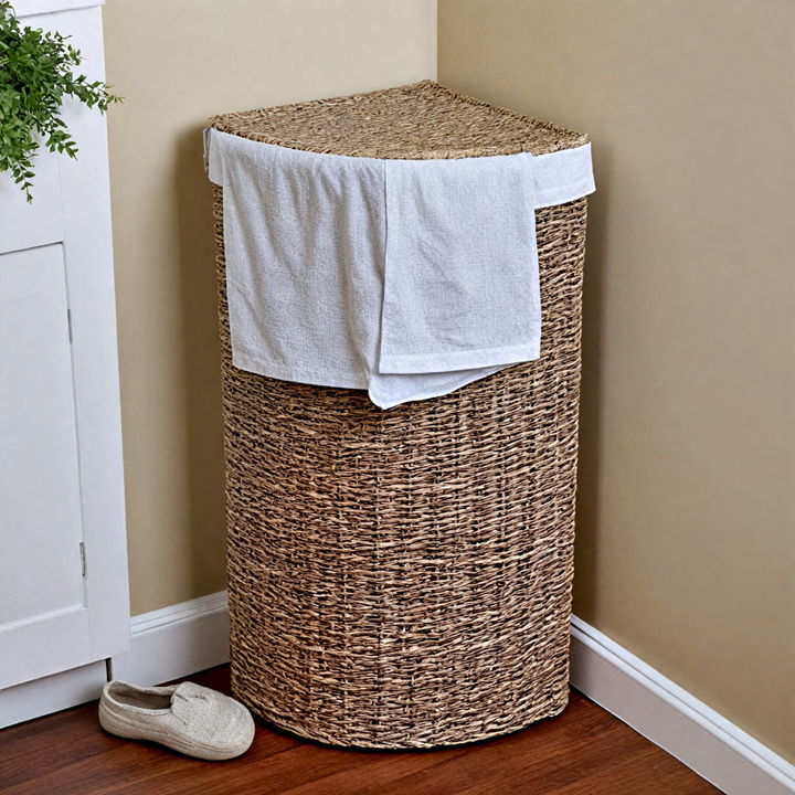 functional and stylish corner laundry hamper