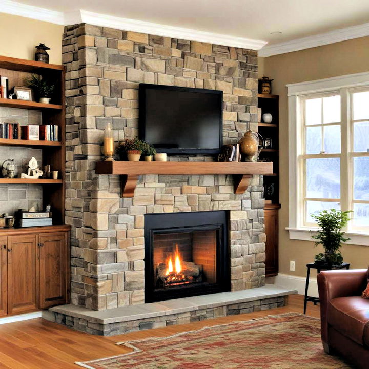 functional corner gas fireplace