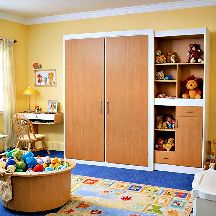 functional kids murphy bed with play area design