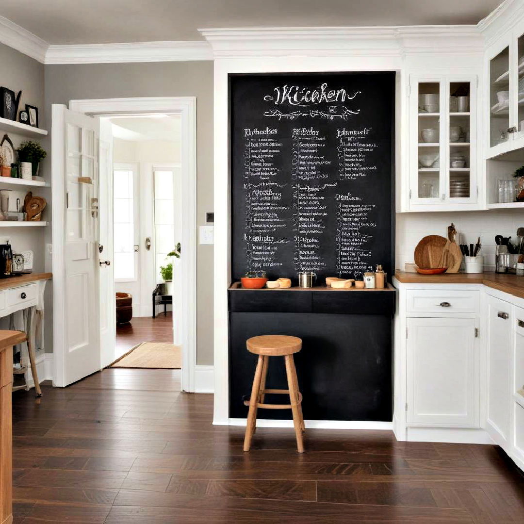 functional kitchen message center chalkboard wall