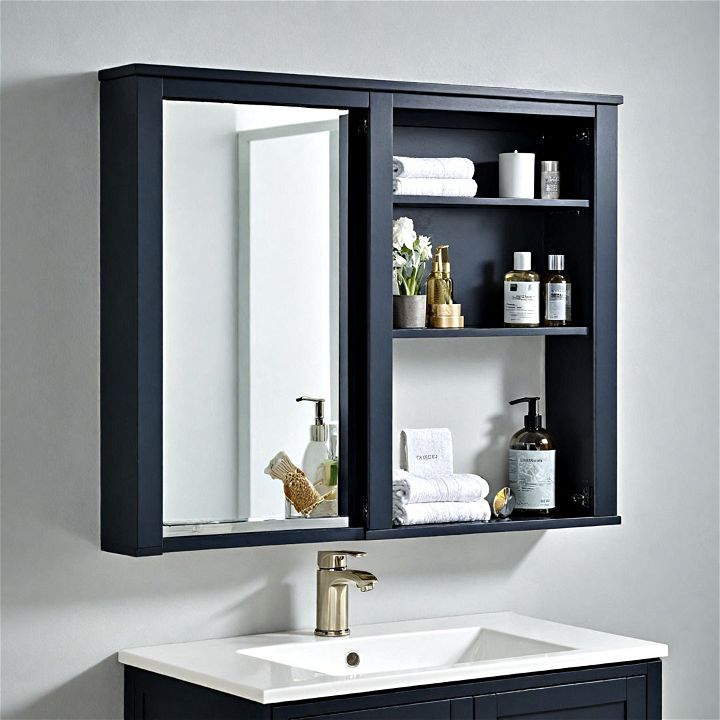 functional mirror cabinet shelves