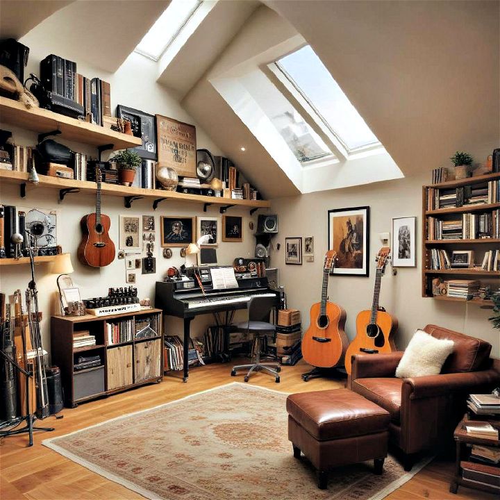 functional music room for loft
