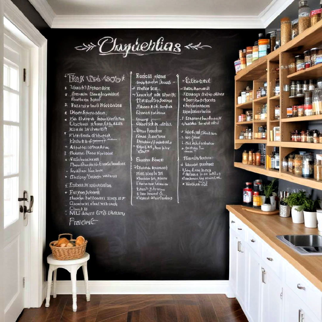 functional pantry chalkboard wall