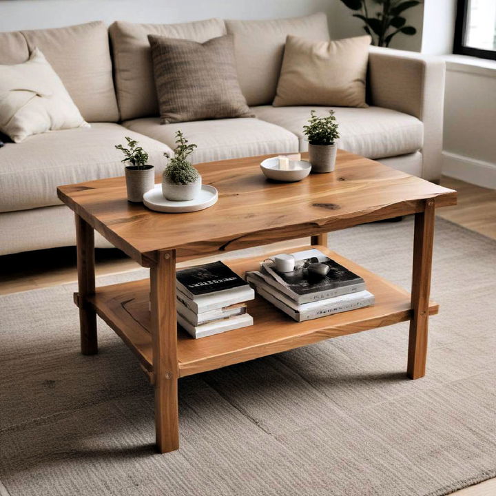 functional solid wood coffee table