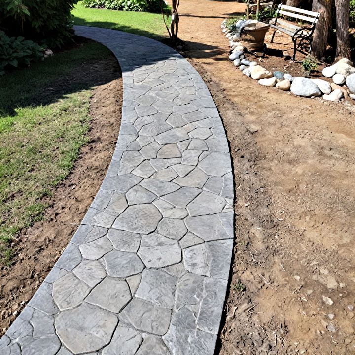 functional stamped concrete pathway