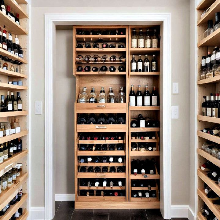 functional wine rack for small pantry