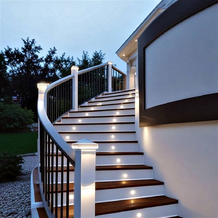 futuristic and dynamic led lit stair riser