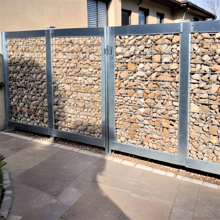 gabion gate filled with rocks