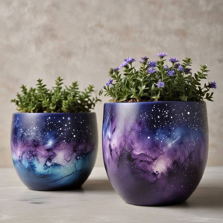 galaxy design pots