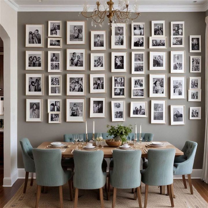 gallery wall of family photos