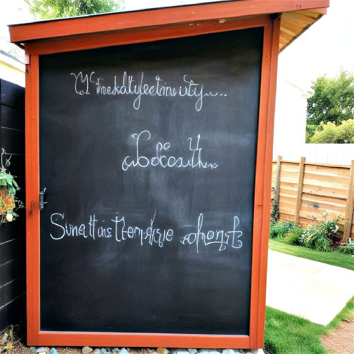 garden shed chalkboard wall