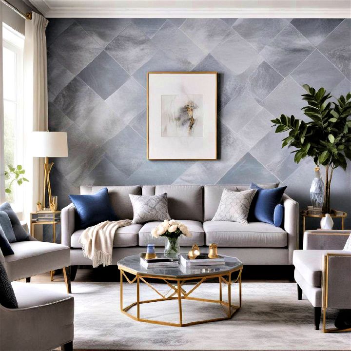 geometric glam living room