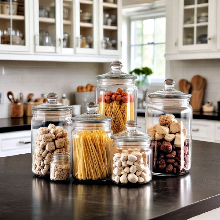 glass canisters kitchen island