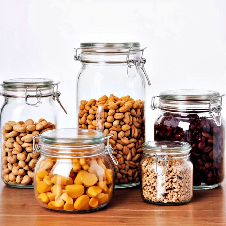 glass jars with sealed lids