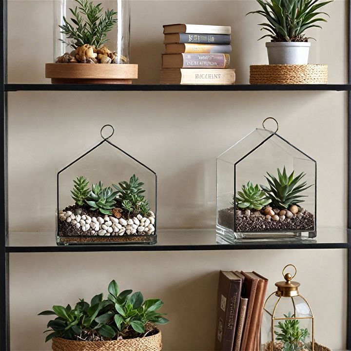glass terrariums shelves