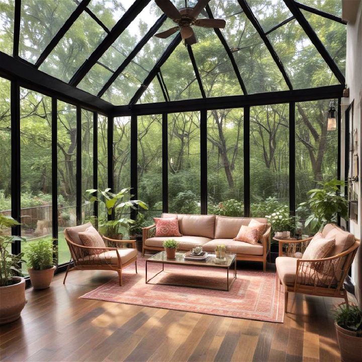 glass walls for small sunroom