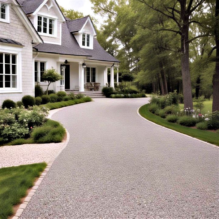 gravel driveway is budget friendly