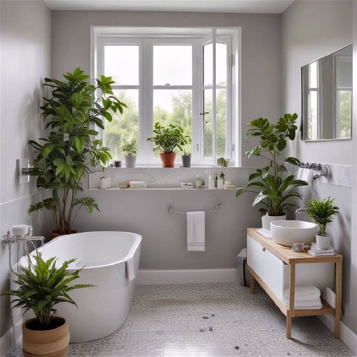 grey and white accent plants
