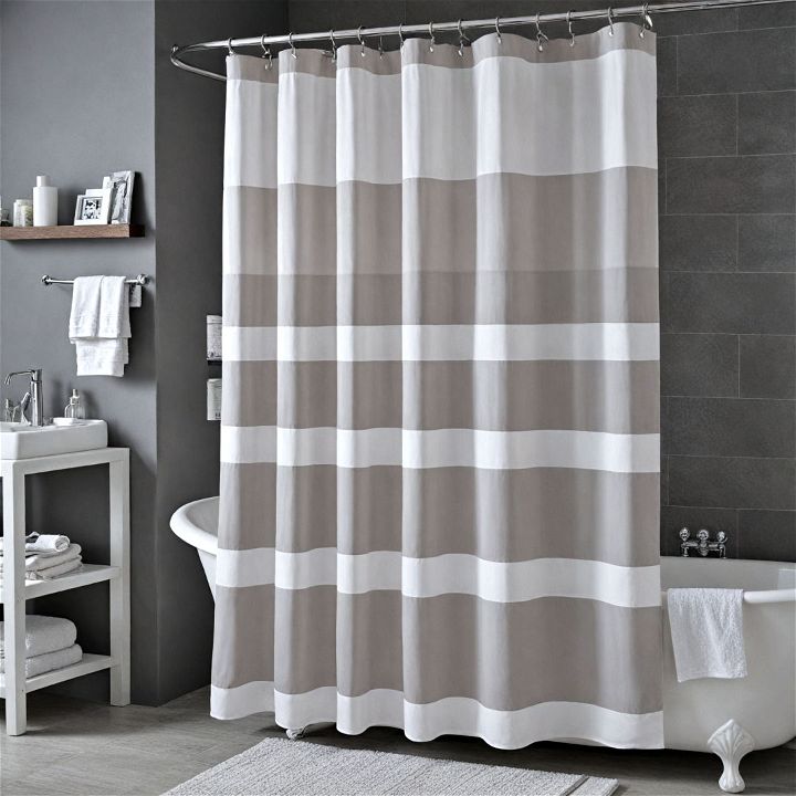 grey and white shower curtain