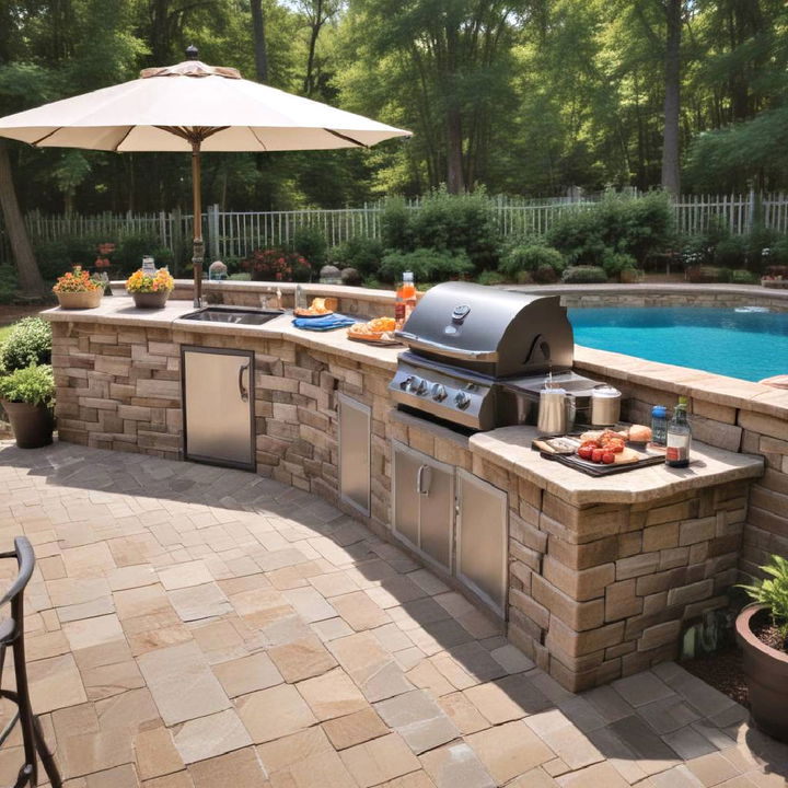 grilling above ground pool