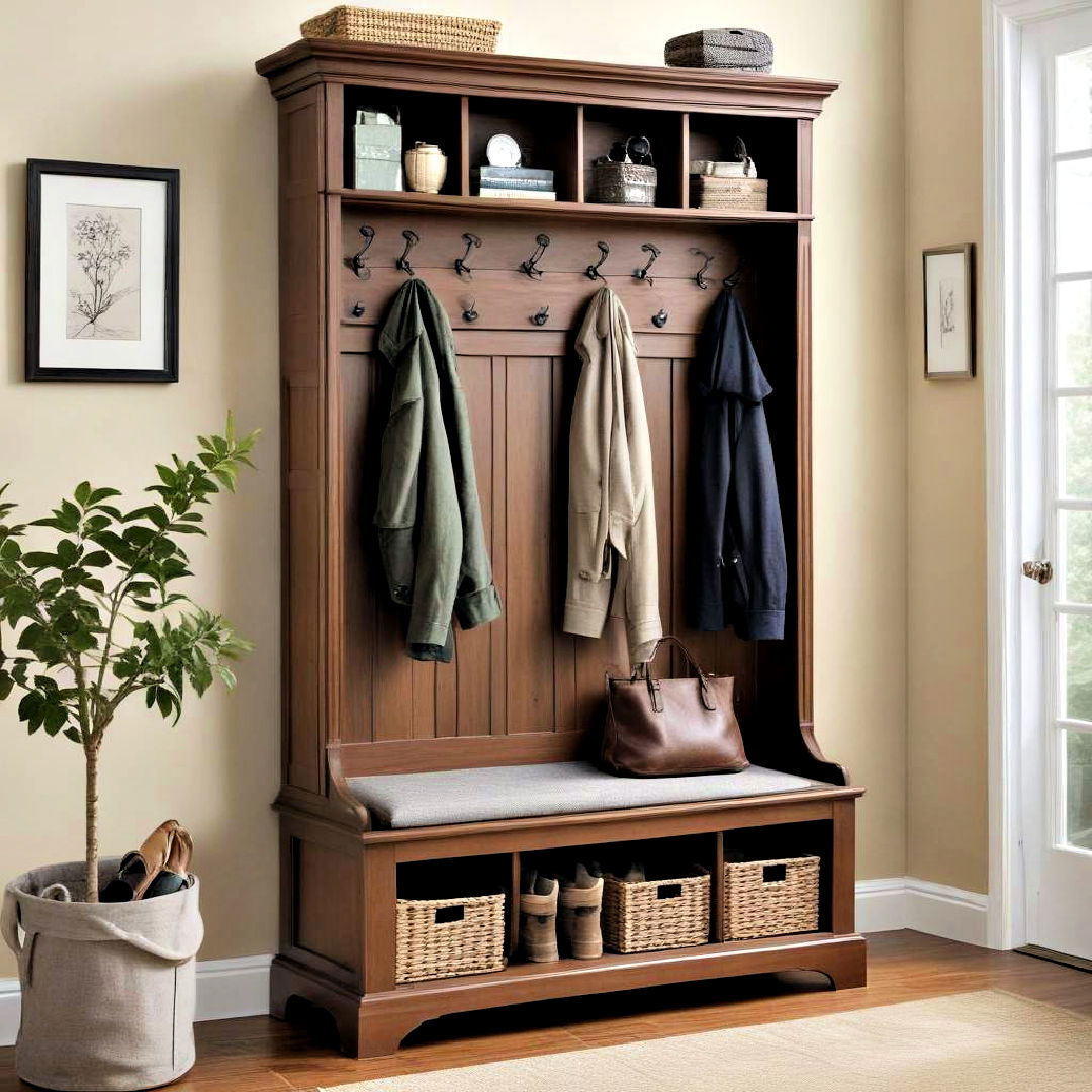 hall tree for storing outerwear