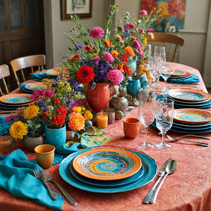 handmade artistic expression tablescape