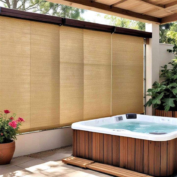 hang outdoor blinds for privacy