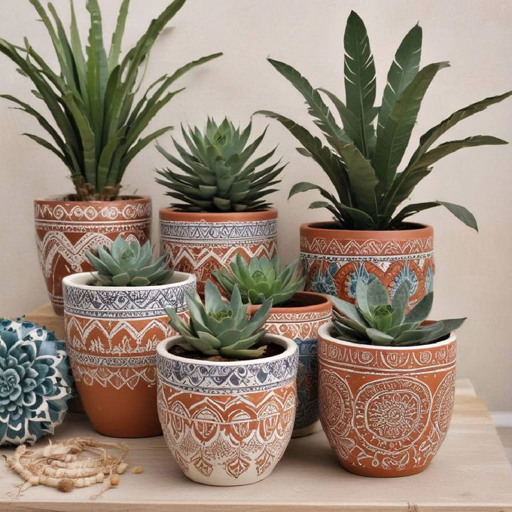 hanging boho pots