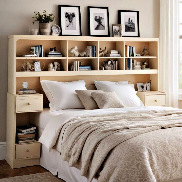 headboard storage for small bedrooms