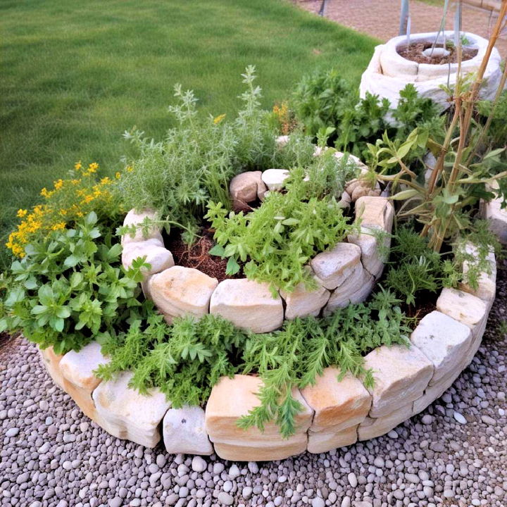 herb spirals for small garden