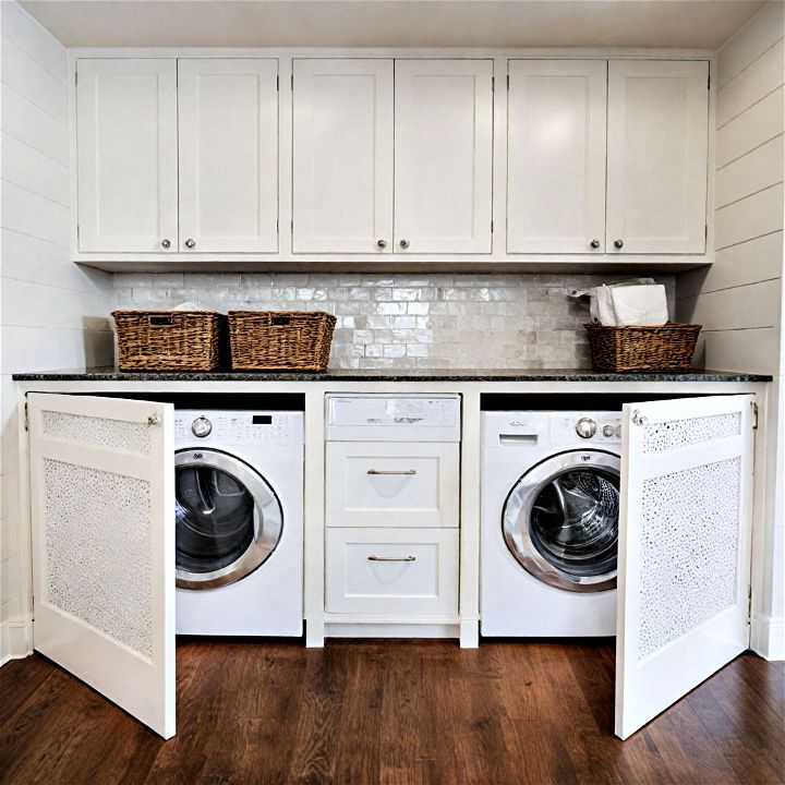 hidden cabinetry for laundry room