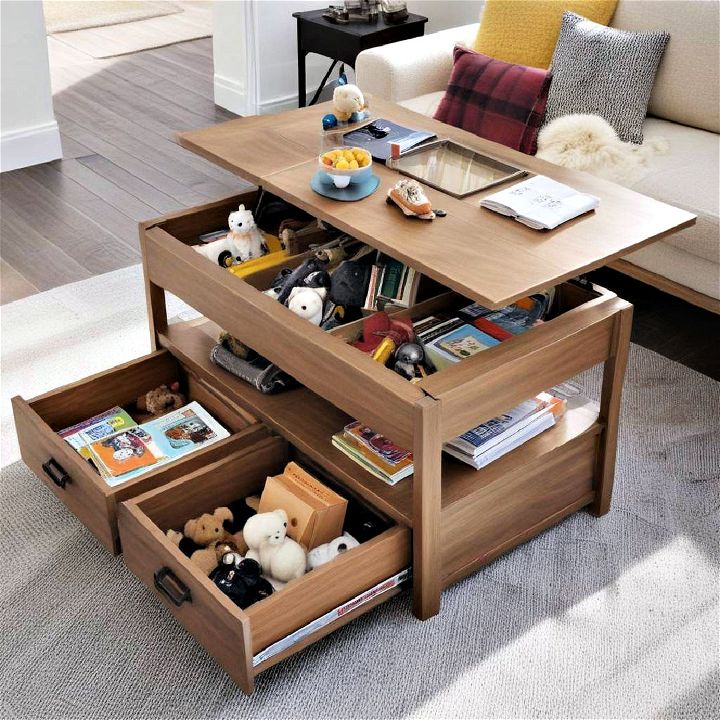 hidden compartments in coffee table