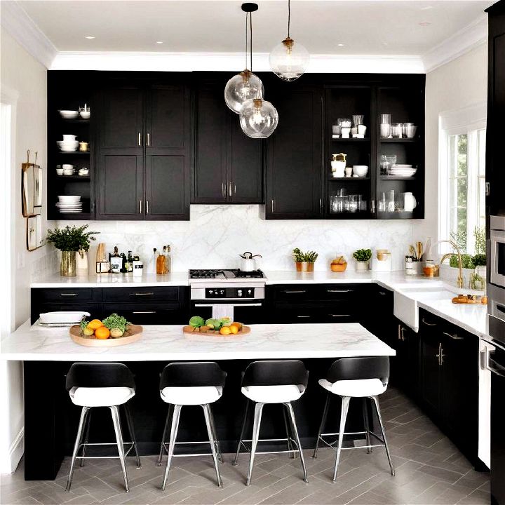 high contrast beauty kitchens