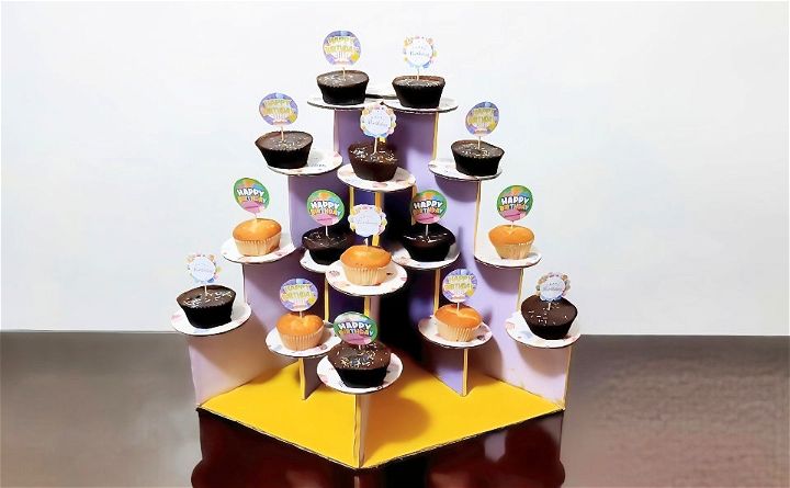 homemade layered cupcake stand