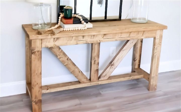 homemade wooden entry table