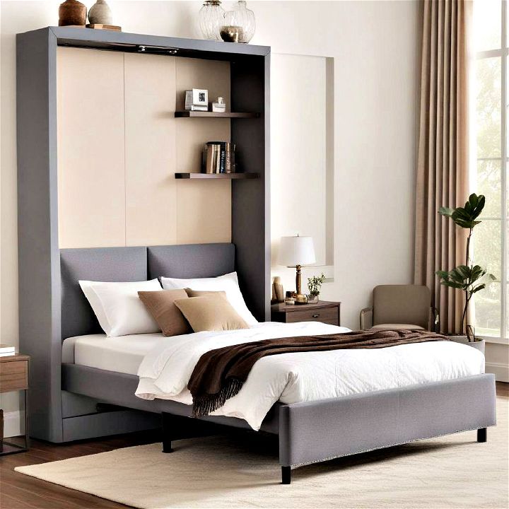 murphy bed with upholstered headboard